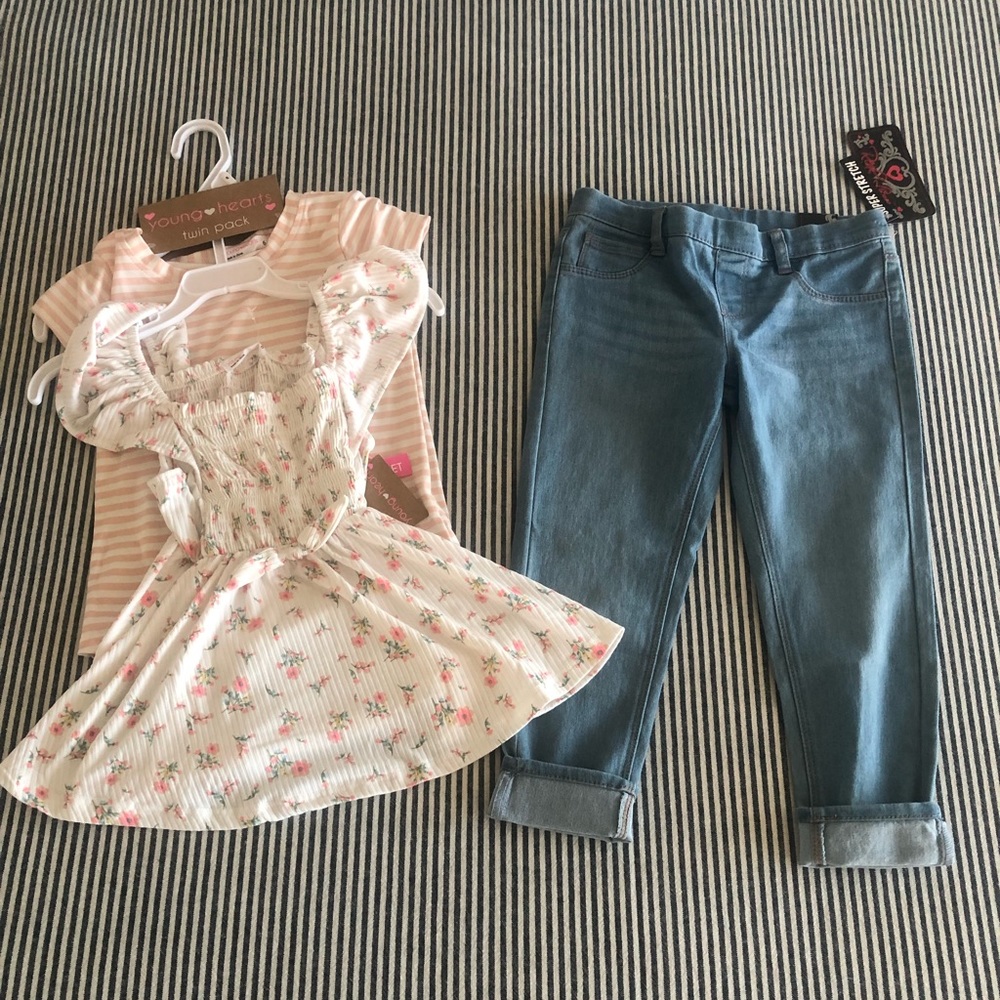 Girl’s New 2pc shirts w/jeans outfit for Back to School